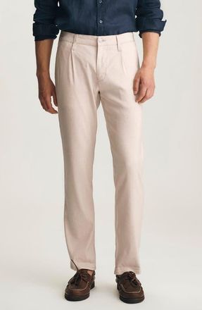 Mavi Will Pleated Linen Blend Pants in Cream Linen at Nordstrom, Size 40 X 32