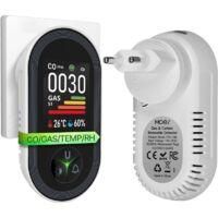 OEM Detector De Mon&oacute;xido De Carbono Y Gas Con Enchufe - Detector De Co 4 En 1 Con Sensor De Temperatura Y Humedad - Alarma Sonora Para Glp, Propano, Metan