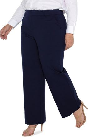 Liverpool Kelsey Wide Leg Knit Pants in Cadet Blue at Nordstrom, Size 20W