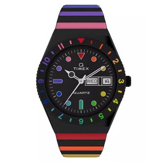Timex Womens Q Timex Rainbow Black Dial Watch