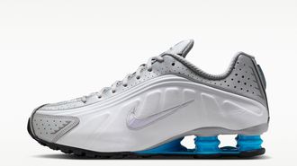 Nike Shox R4 Metallic Silver White Blue Lagoon HQ1988-005