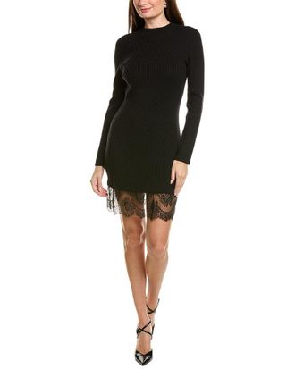 Ellen Tracy Mix Media Lace Hem Dress