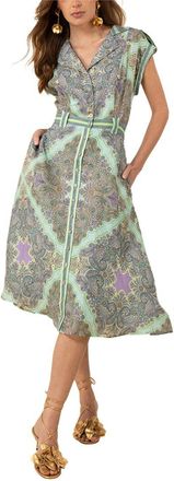 Hale Bob Hale Bob Priscilla Linen Midi Dress