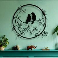 OEM Decoraci&oacute;n De Pared De Metal, Estatua Con Logo De P&aacute;jaro, Decoraci&oacute;n De Pared, Silueta De P&aacute;jaro, Escultura De Pared Redonda Adecuada Para Decoraci&oacute;n 