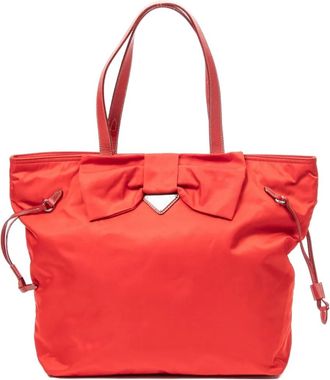 Prada Borsa tote con fiocco - Rosso