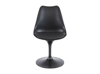 Vente-Unique Sedia in Polipropilene, Similpelle e Metallo Nero - XAFY