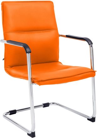 Clp Silla con patas de metal y asiento en Simil cuero Naranja