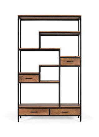 Giner&Colomer Librer&iacute;a con estructura de hierro lacado y dise&ntilde;o geom&eacute;trico 182 cm
