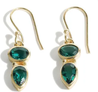 Tiramisu Plated 4.00 Ct. Tw. Lab-Grown Green Quartz Dangle Earring