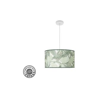 Fabrilamp Colgante moda 2xe27 blanco/hoja verde regx40x40cm c/difusor
