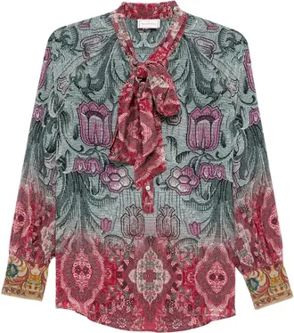 Pierre-Louis Mascia Multicolor Printed Silk Shirt