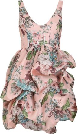 Zimmermann Gedrapeerde Mini Jurk - Dames - Korte kleedjes - Veelkleurig - M - Linnen - Kleedjes