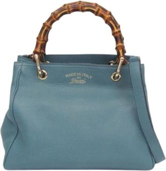 Gucci Pre-owned Shopper Small 336032 - Dames - Vintage Handtas - Blauw - ONE Size - Leer - Vintage