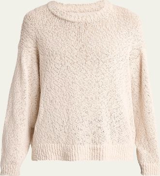 Homme Pliss&eacute; Issey Miyake Mens Risotto Cotton Texture-Knit Crewneck Sweater