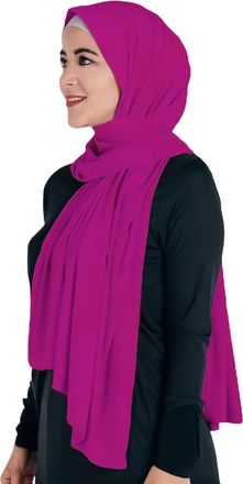 Lina & Lily Non-see-through Premium Jersey Modal Hijab Head Scarf Shawl Wrap for Muslim Women (Fuchsia)