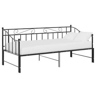 Berkfield Home Pull-out Sofa Bed Frame Black Metal 90x200 cm
