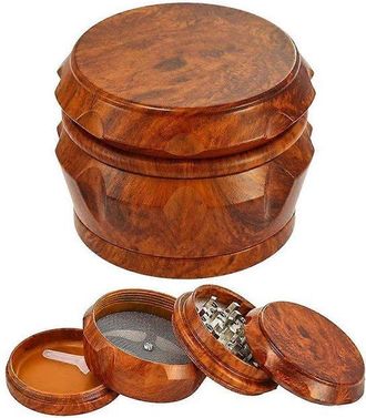 OEM Molinillo De Caf&eacute; De Madera De Cuatro Niveles Con Gran Capacidad Y Raspador De Polen, Ideal Para La Cocina Dom&eacute;stica