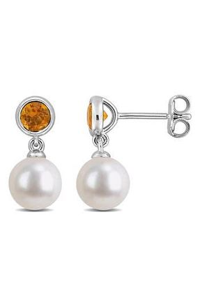 Delmar Semiprecious Stone & Cultured Pearl Drop Earrings in Yellow at Nordstrom Rack