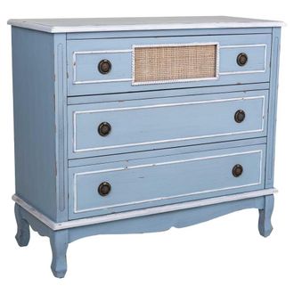 Wanderlust Deco C&oacute;moda De Madera Azul 90x38x80 Cm