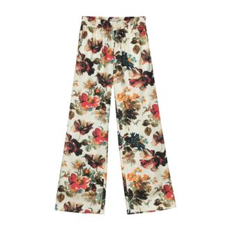 Alberto Biani Wide Trousers, female, Multicolor, XS, Alberto Biani Trousers White