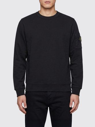 Stone Island Felpa a girocollo con tasca logo Stone Island