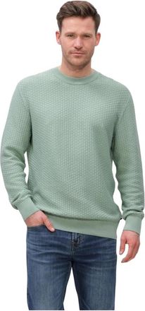 HUGO BOSS H-Imberto Gebreide Trui - Heren - Ronde hals truien - Groen - 2XL - Katoen - Truien & Vesten