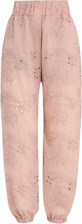 Brigitte Pantaloni crop Jasmine con ricamo - Rosa