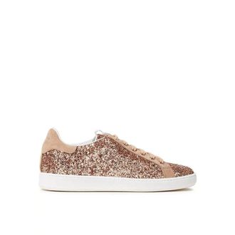 Sergio Rossi Rose Gold Fabric Low Top Womens Sneakers