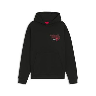 HUGO BOSS Rose-artwork hoodie in cotton terry