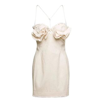 Jacquemus Party Dresses, female, White, Size: 2XS La Robe Artichaut Courte Denim