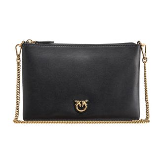 Pinko Borsa a tracolla flat - Dames - Schoudertassen - Zwart - ONE Size - Leer - Tassen