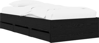 vidaXL Estructura De Cama Con Almacenamiento Con Caj&oacute;n Roble Negro Vidaxl