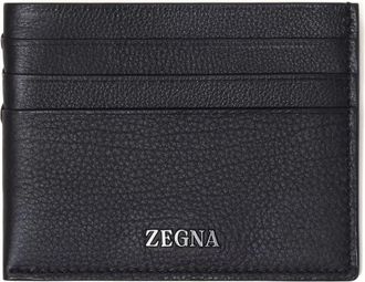 Ermenegildo Zegna Six-compartment Secondskin Leren Kaarthouder - Heren - Portefeuilles - Blauw - ONE Size - Leer - Accessoires