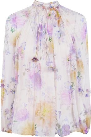 Zimmermann Luna Ruffle Billow Blouse - Dames - Blouses - Veelkleurig - M - Overhemden