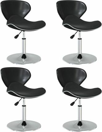 vidaXL Sillas De Comedor 4 Unidades Cuero Sint&eacute;tico Negro Vidaxl