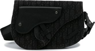 Dior Pre-owned Womens Saddle Jacquard Belt Bag - Black Textile - One Size