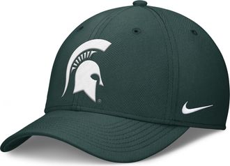 Nike Michigan State Classic Swooshflex Nike Mens Dri-FIT College Hat in Green | NC033EYMST-X2E