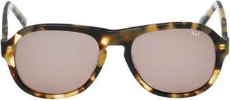 Abercrombie & Fitch 55mm Oval Sunglasses in Coloured Havana /Green at Nordstrom
