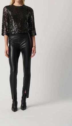 Joseph Ribkoff 3/4 Sleeve Top In Black/gold