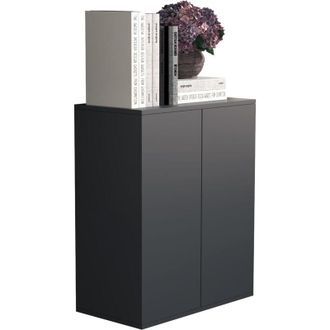 ebuy24 Vcm Caja De Cajones De Madera Sideboard Con Puertas Giratorias Dimensiones Aprox. Al. 73 X An. 60 X P. 32 Cm - Dalosa 2 (antracita / Roble Miel)