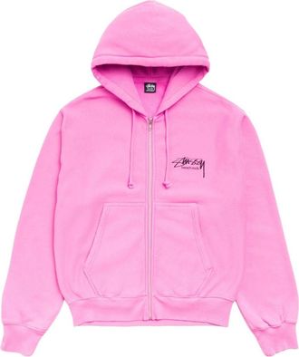 St&uuml;ssy Beach Roots Zip Hoodie Garment Dyed Pink 1975198-PINK