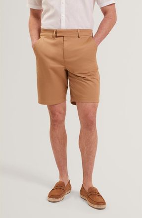 Ted Baker Loweton Slim Fit Stretch Cotton Chino Shorts in Tan at Nordstrom, Size 36