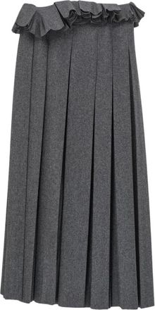 Carven Pliss&eacute; Rok - Dames - Rokken - Grijs - Maat: XS Katoen