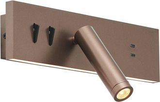 QAZQA Wall Lamp Bronze Adjustable with usb-c incl. led - Modric