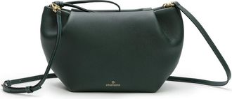 La Portegna Marta Leather Clutch Bag With Shoulder Strap in Forest at Nordstrom