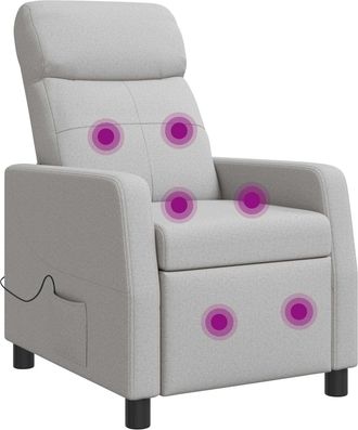 vidaXL Silla De Masajes Reclinable Gris Nube Tela Vidaxl