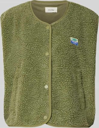American Vintage American Vintage Weste mit Rundhalsausschnitt Modell HOKTOWN in Oliv Melange, Gr&ouml;&szlig;e XS/S