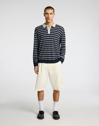 Selected Polo blu a maniche lunghe