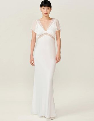 Omnes Womens Meadow Dress in Ivory - White - Size: 18