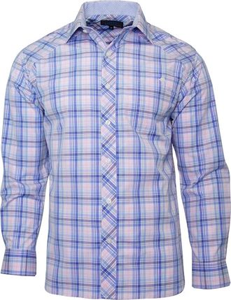 Hook & Tackle Mens Andover Button Down Shirt In Pink/blue